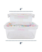 Clear plastic reusable containers for lunch or meal prep.