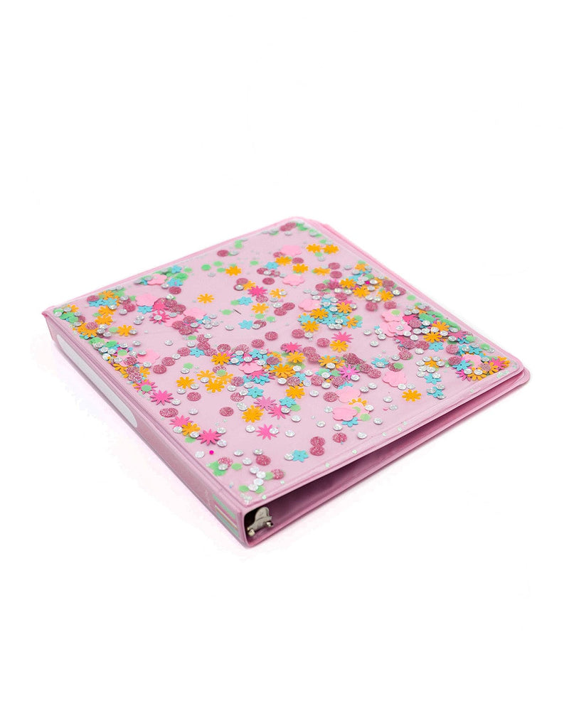 Flower Shop Confetti 3 Ring Binder