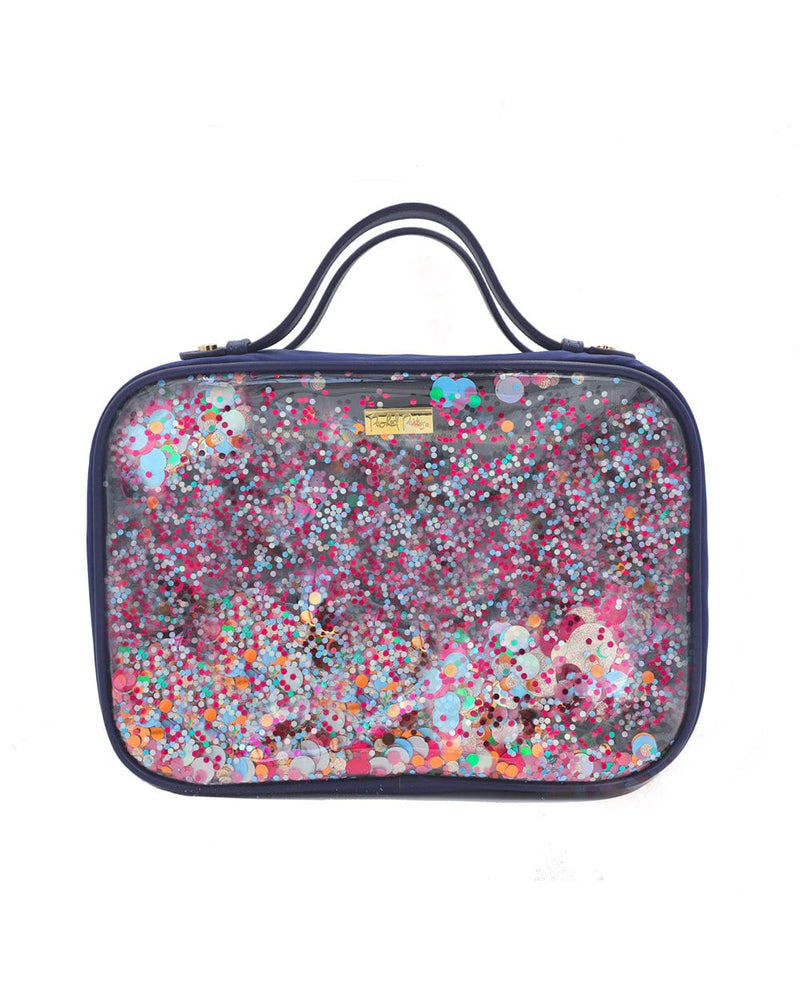 Essentials Confetti Ultimate Travel Bundle with Clear Tote, Pouch, Cosmetic Bag, Vanity and Mini Vanity Bag