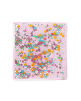 Pink flower confetti mix on cute pink binder.
