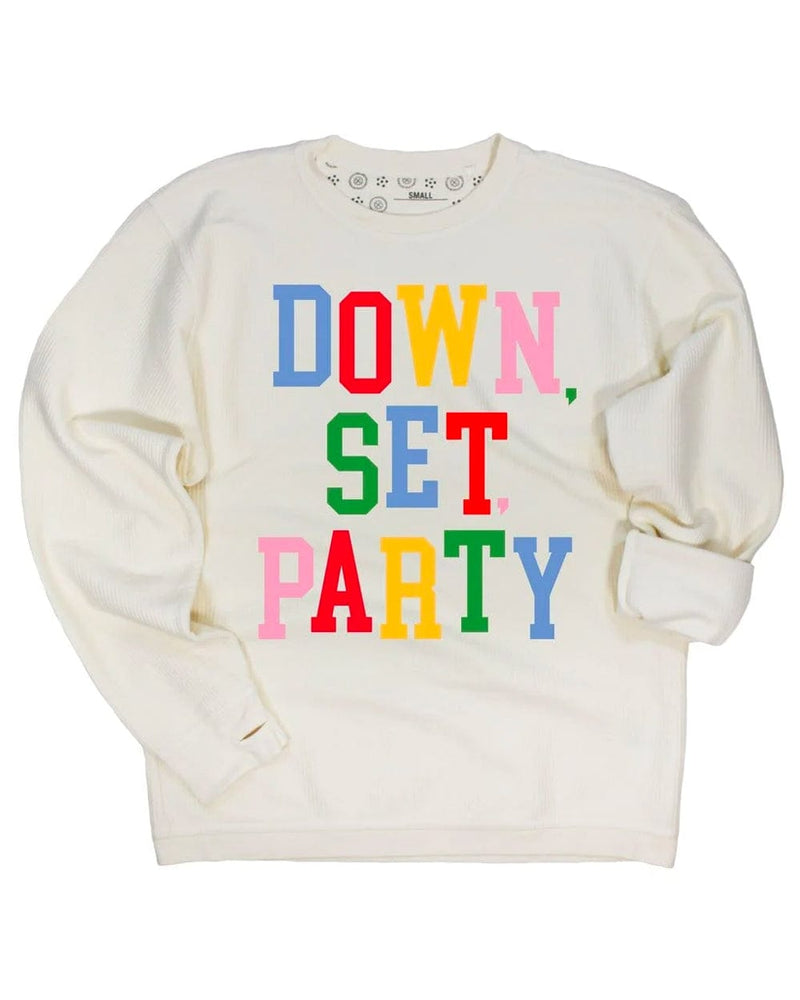 Down Set Party Corded Pullover in Cream