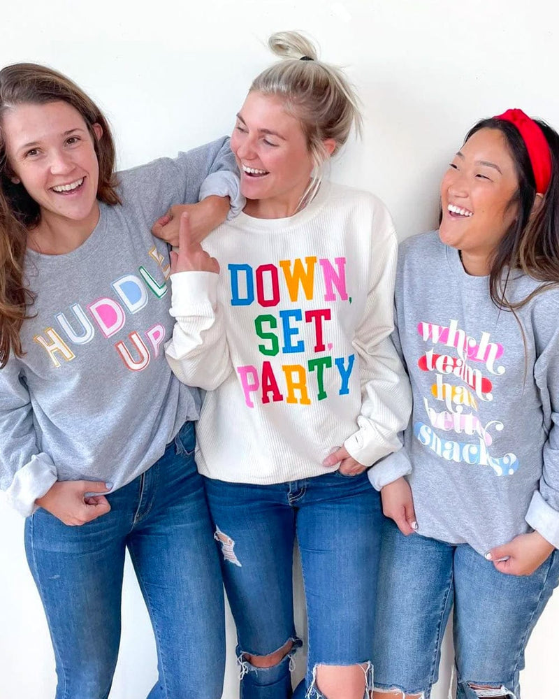 Down Set Party Corded Pullover in Cream