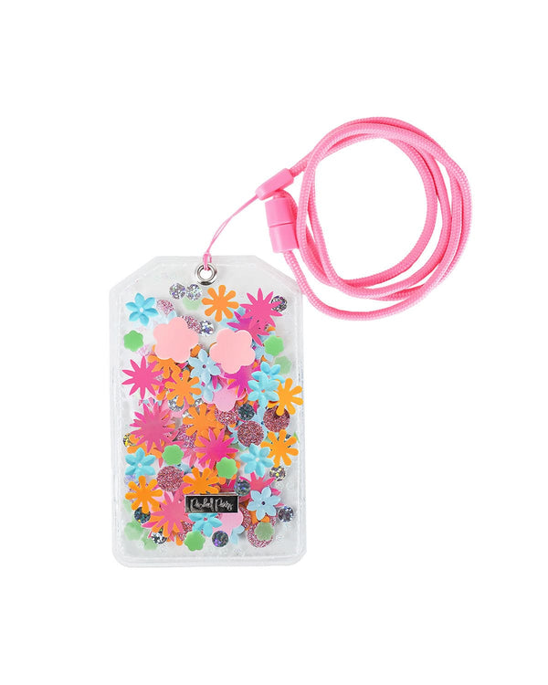 Flower Shop Confetti ID or Badge Holder with Lanyard