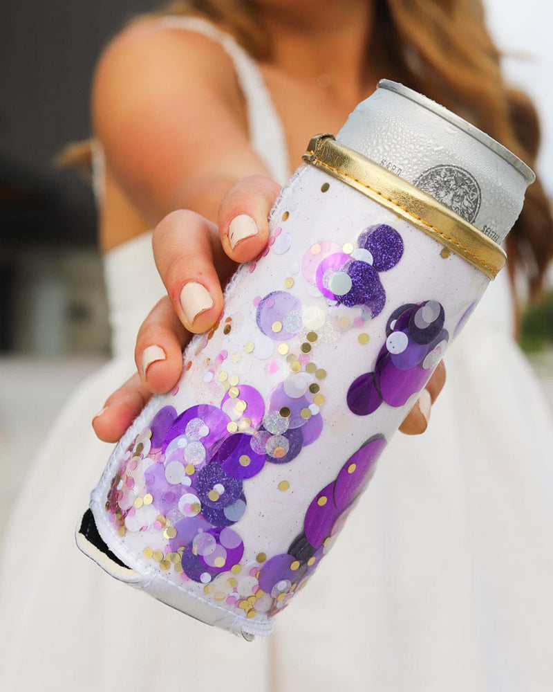 Spirit Squad Purple Crush Confetti Skinny Can Cooler