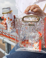 Spirit Squad Orange Burst Confetti Skinny Can Cooler