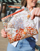 Orange Confetti Pouch & Stadium Bag Set