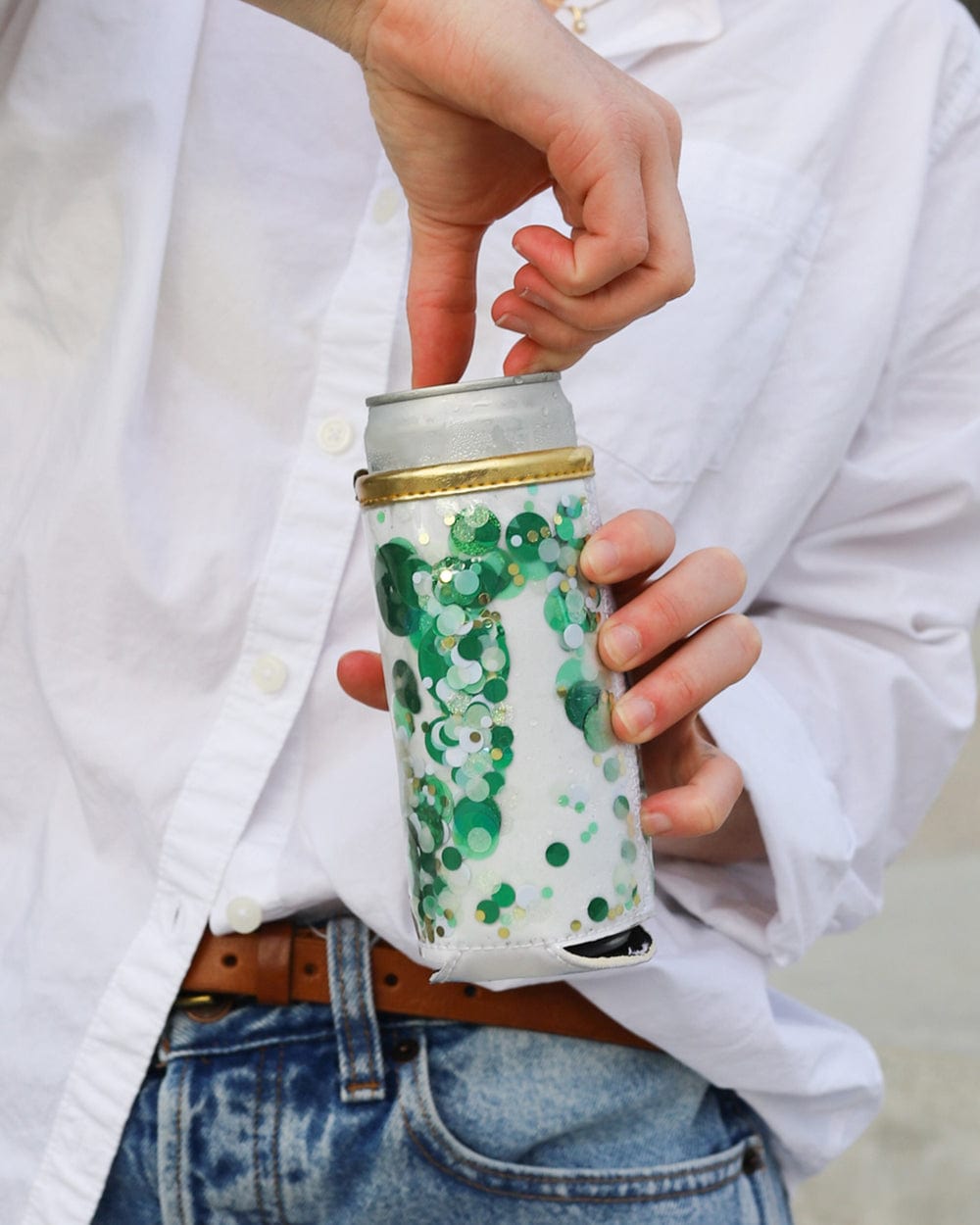 Spirit Squad Confetti Skinny Can Drink Sleeve