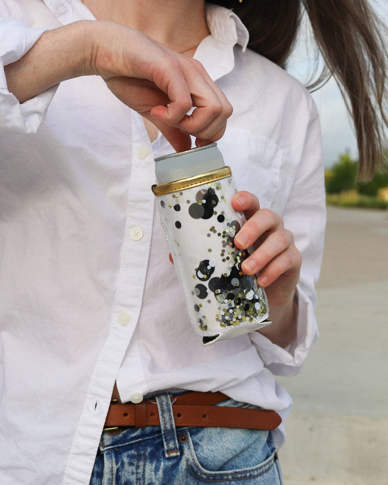 Spirit Squad Blackout Confetti Skinny Can Cooler