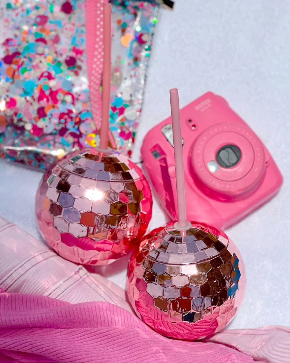 Pink Disco Ball Sipper Bundle