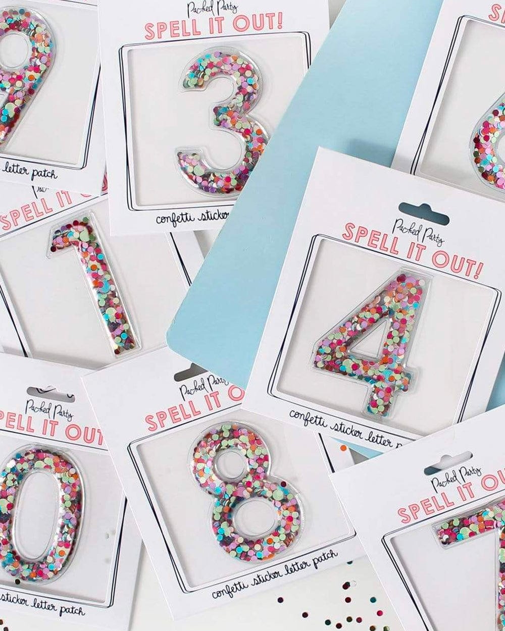 Confetti Number Stickers - Adhesive Patches