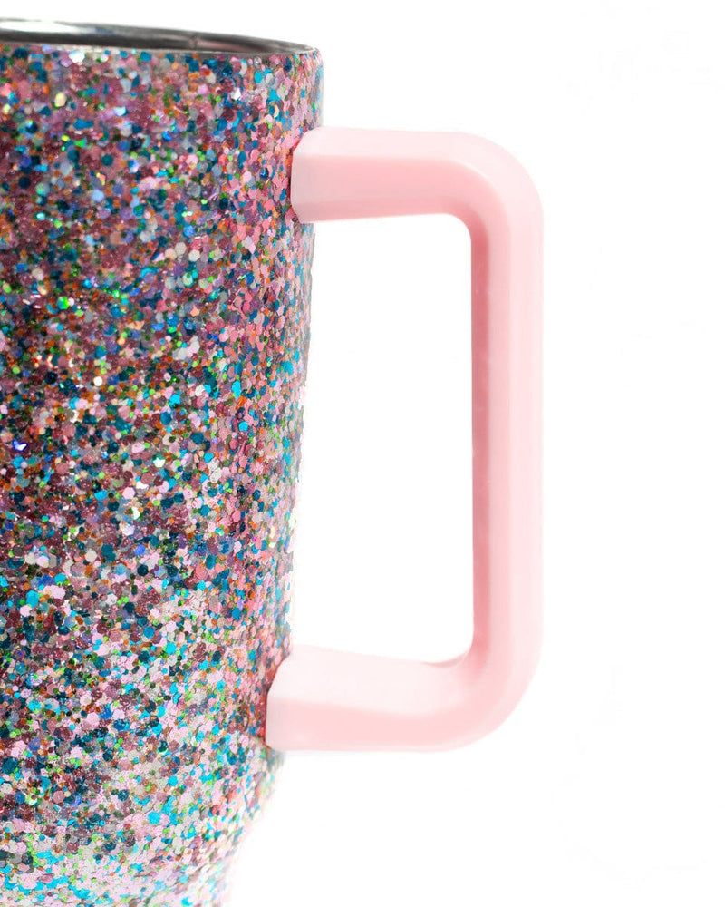 Glitter Party Stainless Steel Insulated Oversized Sipper Tumbler with Straw