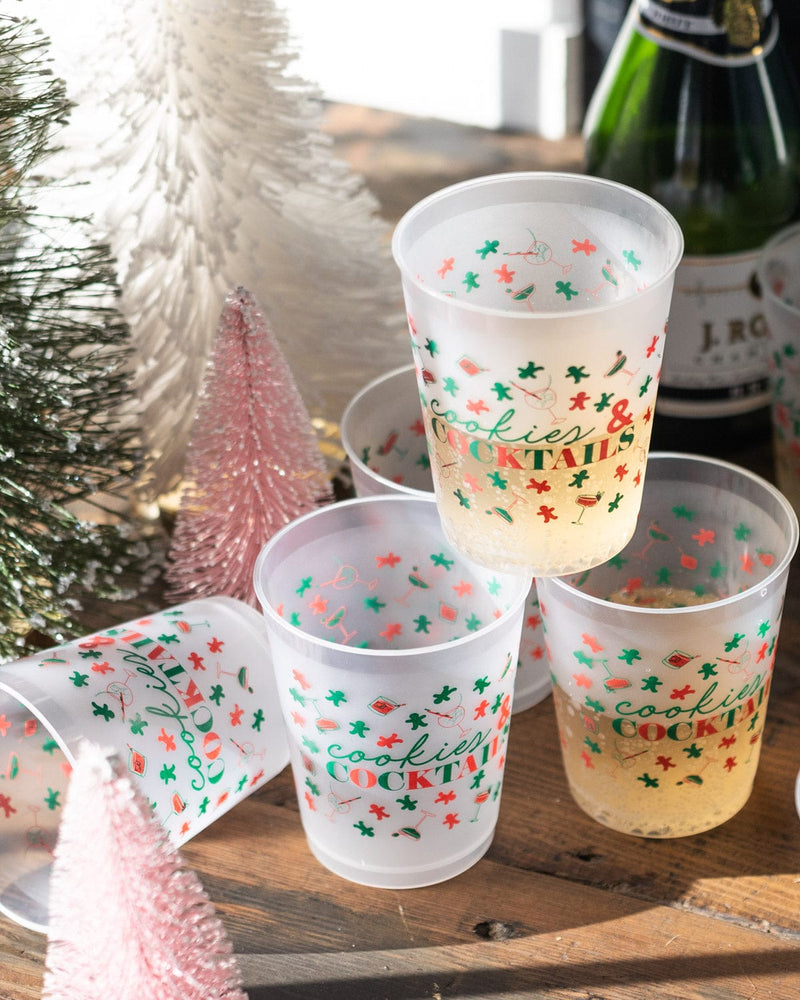 Holiday Cheers Plastic Christmas 16 Oz. Cups Set of 8 