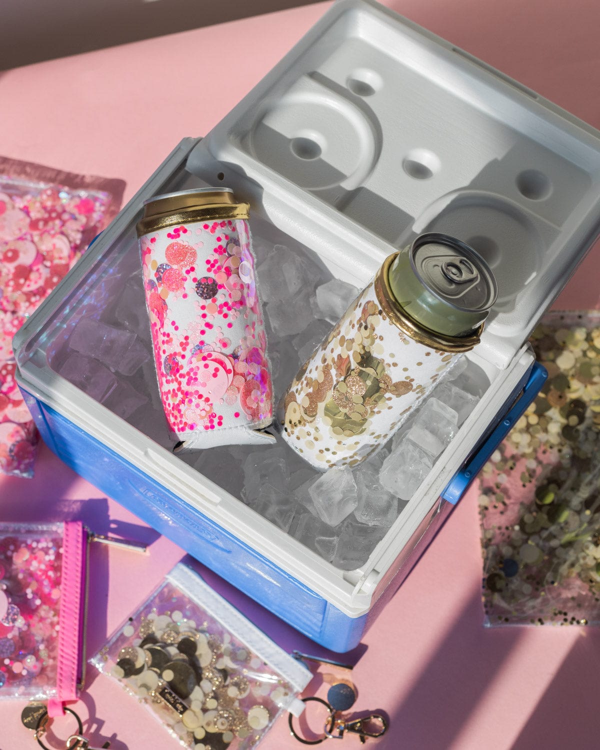 Pink Confetti Skinny Can Drink Sleeve