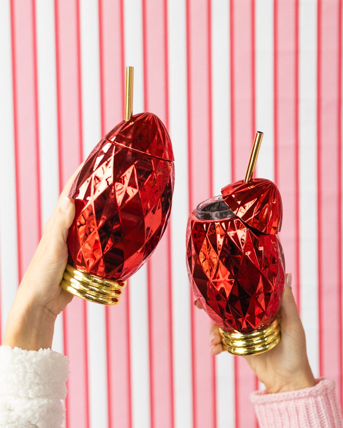 Red Vintage Christmas Light Sipper