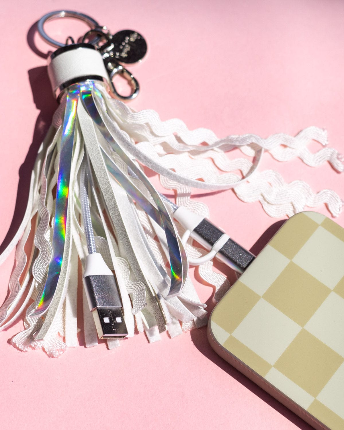 Portable Charging Tassel Keychain For iPhone or Android