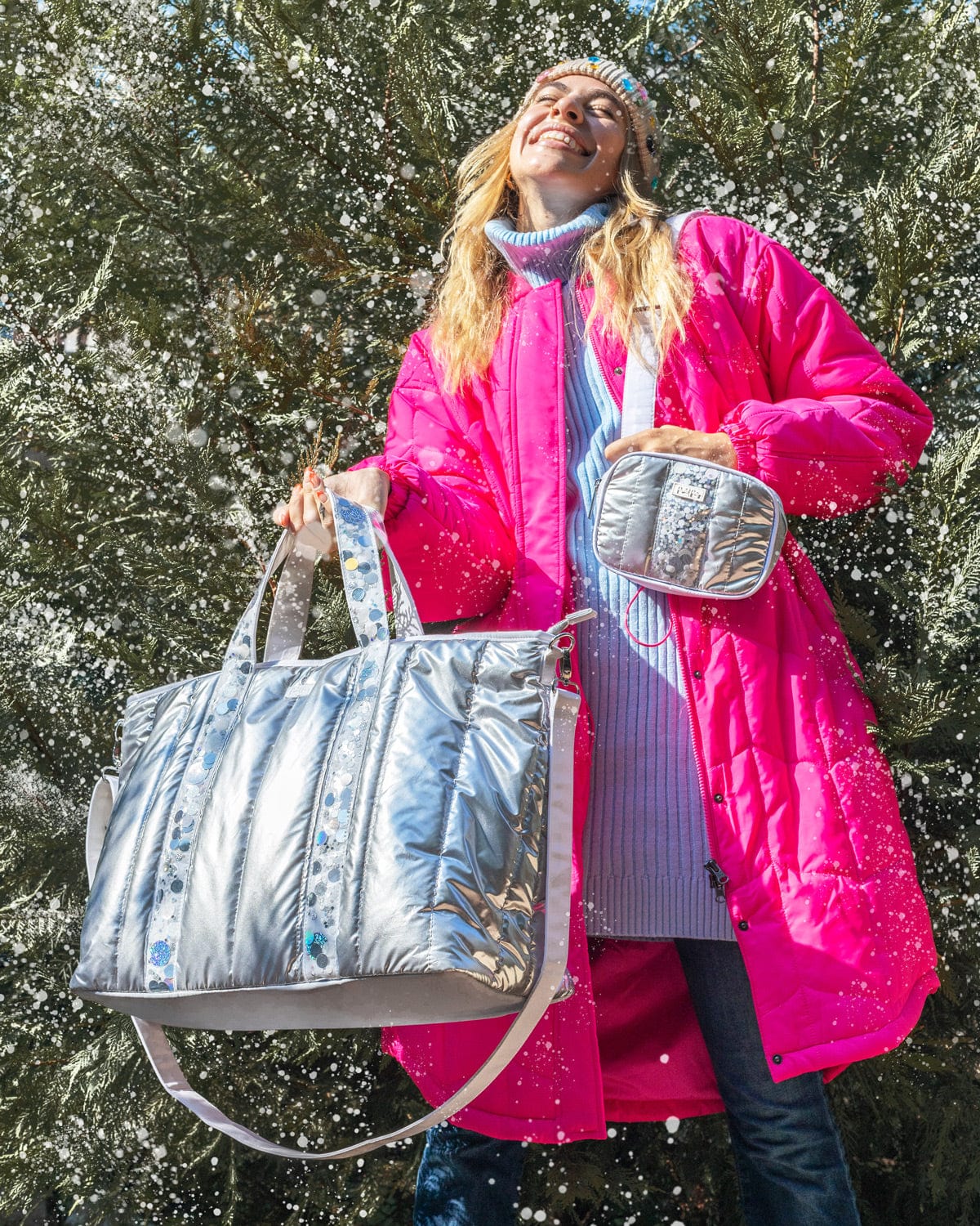 Silver Metallic Belt Bag