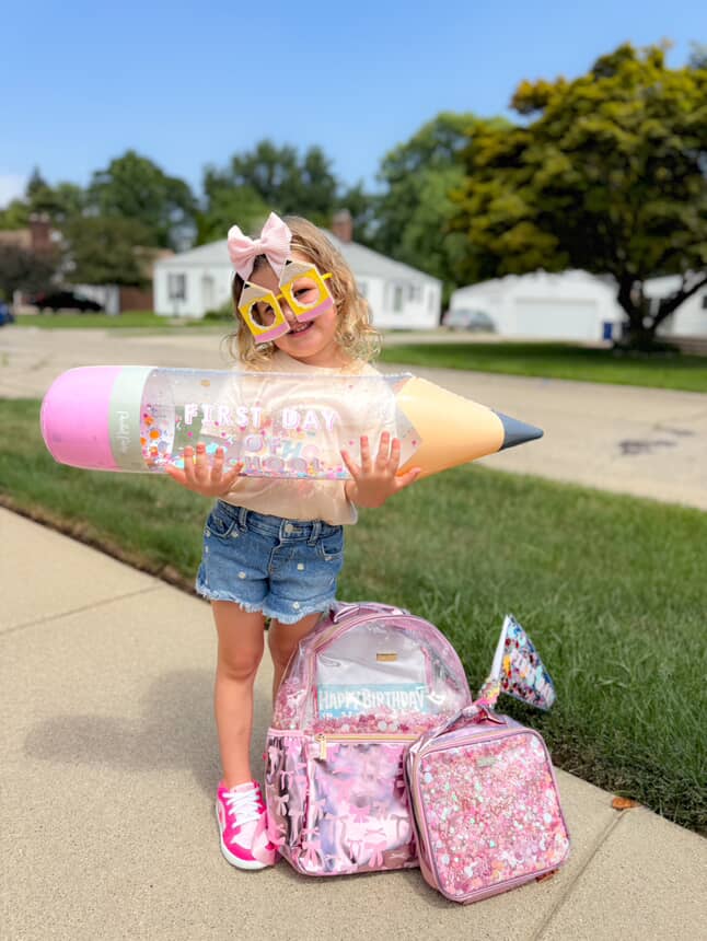 Pink Bow Confetti Backpack
