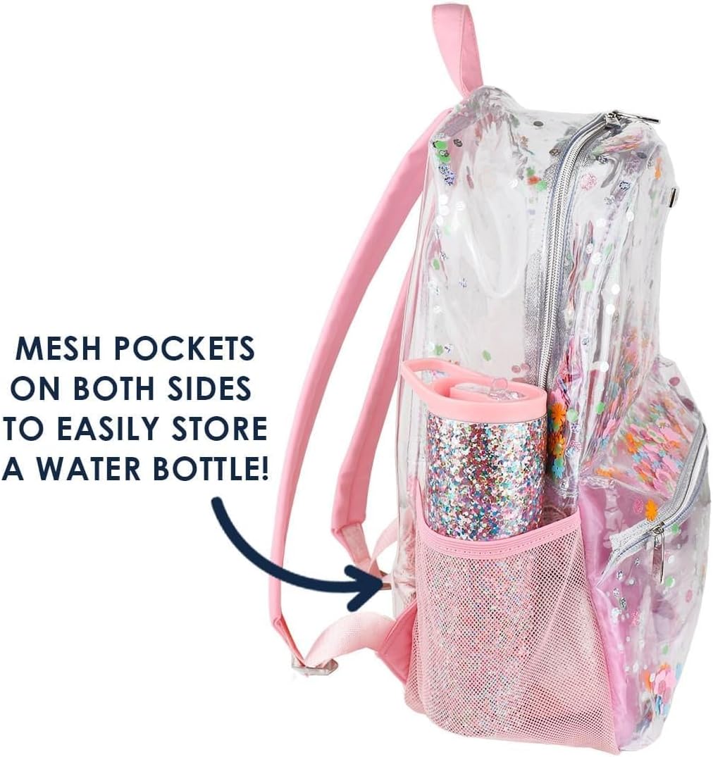 hautelook clear floral mini backpack Flower Shop Confetti Clear Backpack – Packed Party