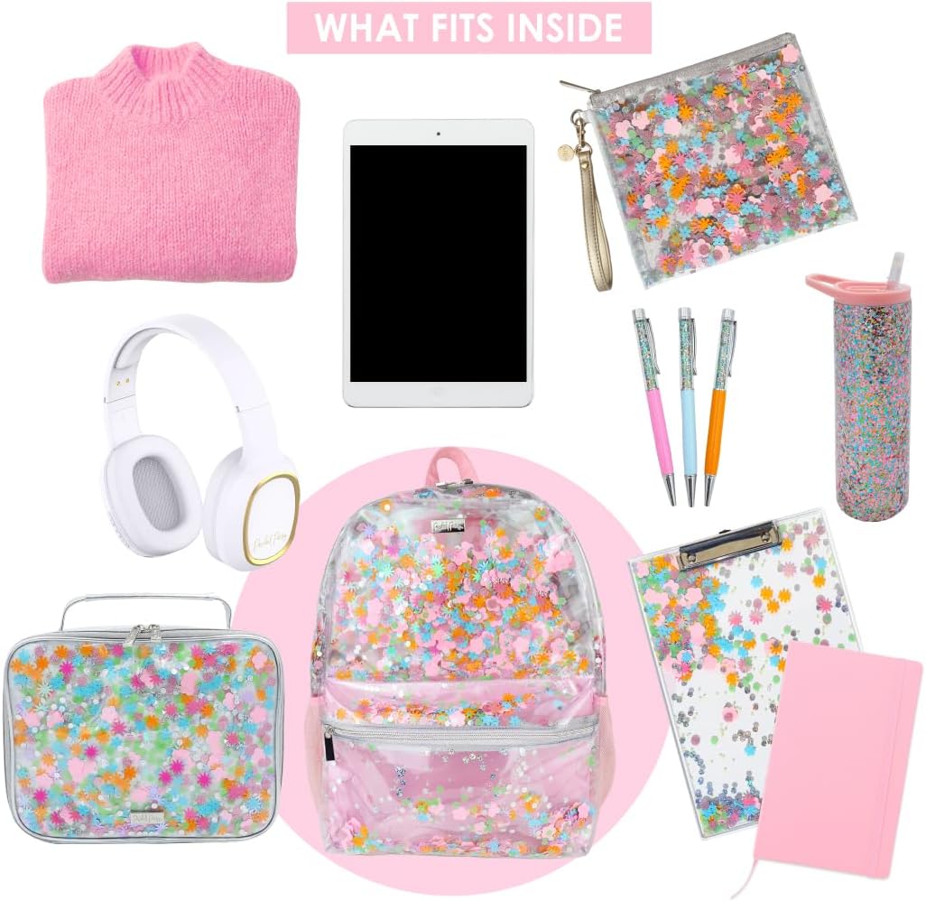 hautelook nordstrom clear floral mini backpack Flower Shop Confetti Clear Backpack – Packed Party