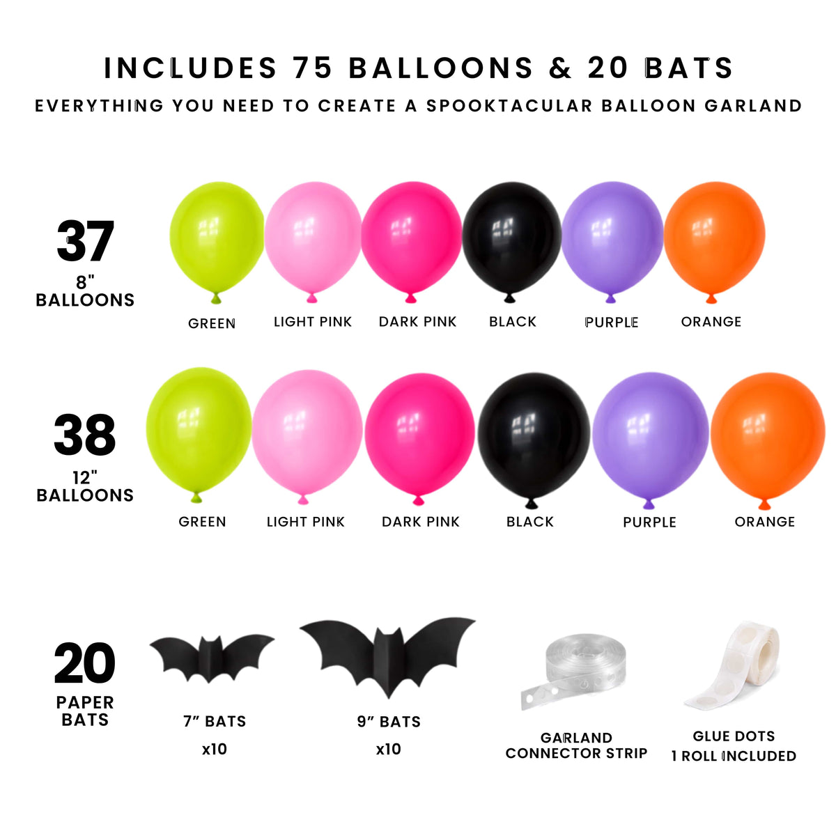 Halloween Balloon Garland Kit (75 pieces)