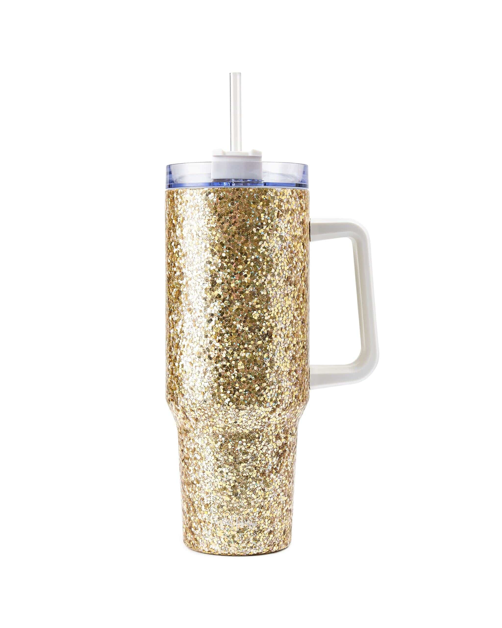 Stainless Steel Gold Tumbler & Accessories Set