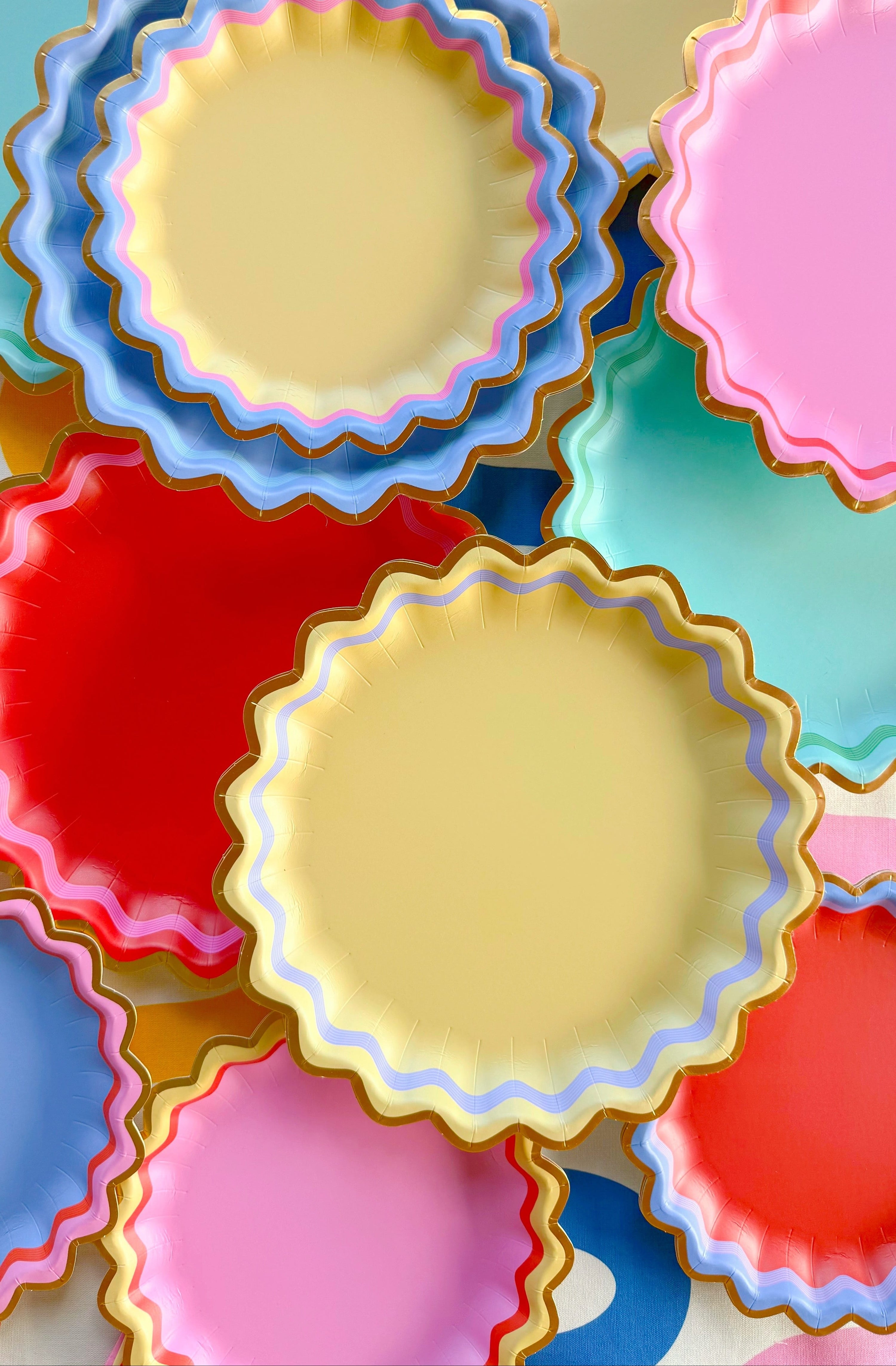 Rainbow Ric Rac Assorted Dinner Plates (10 count)