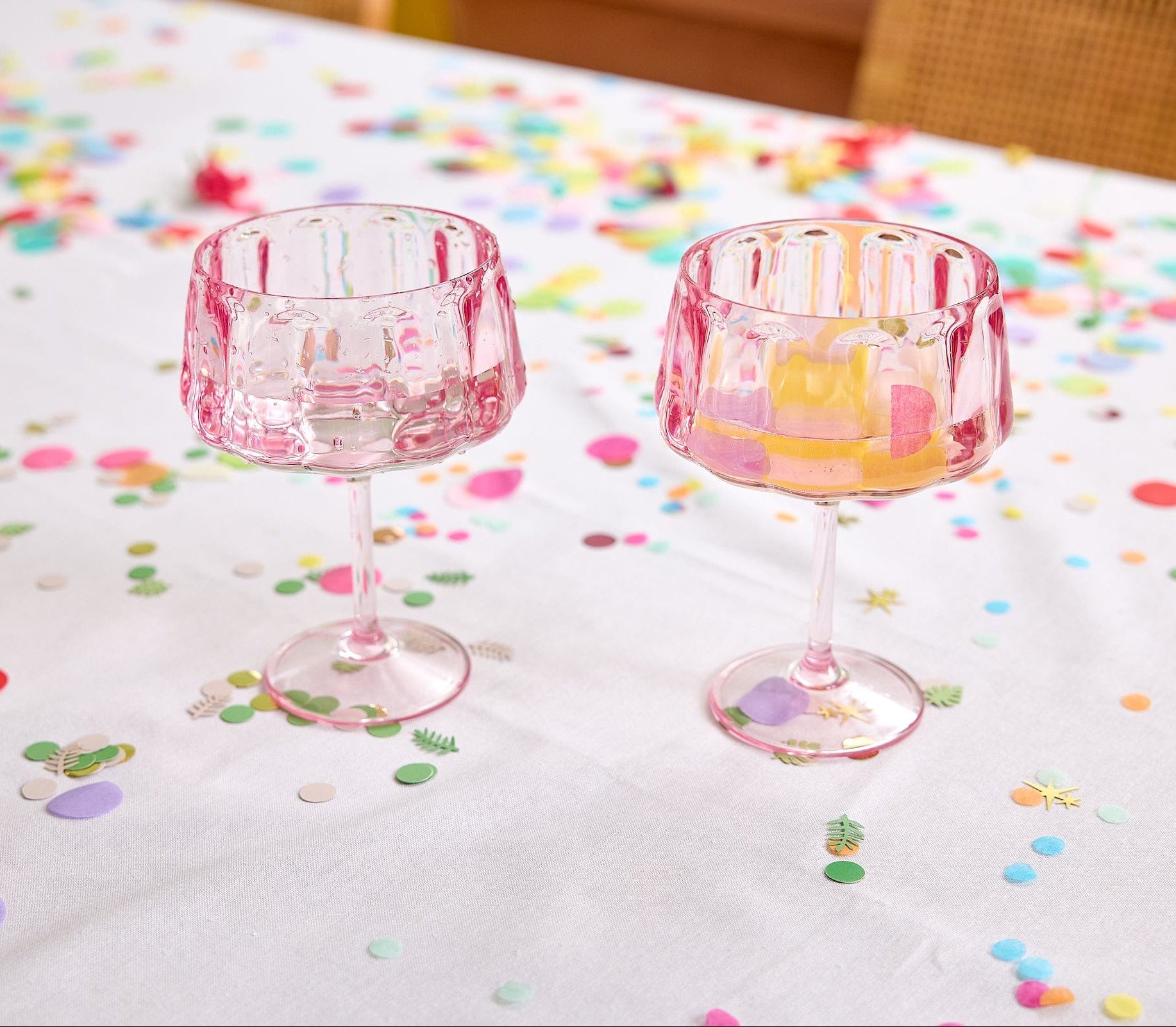 Pretty in Pink Reusable Coupe Glasses (set of 4)