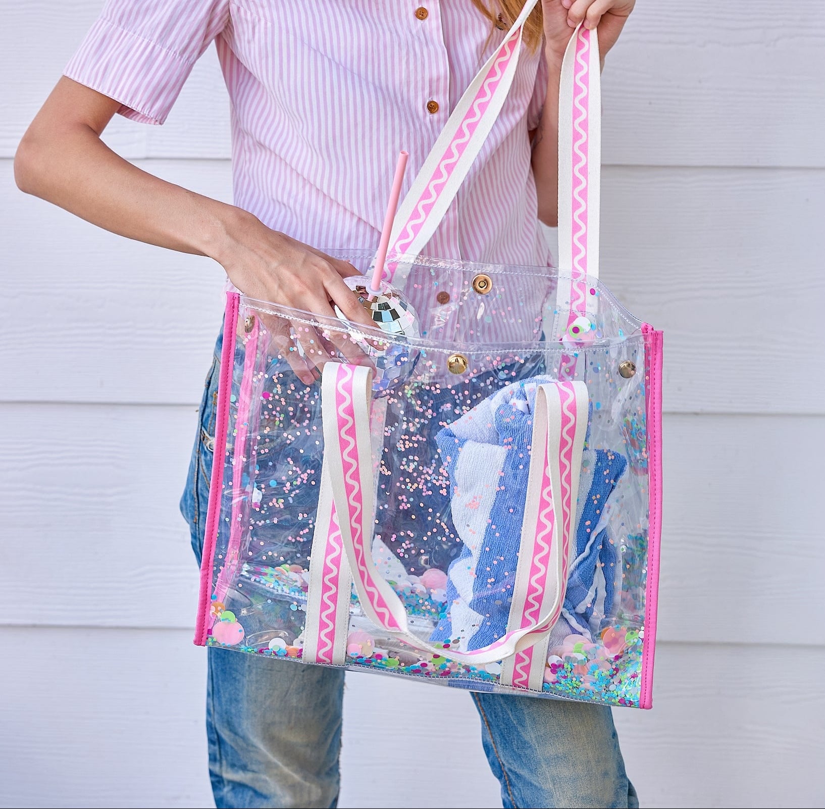 Confetti Clear Vinyl Tote Bag