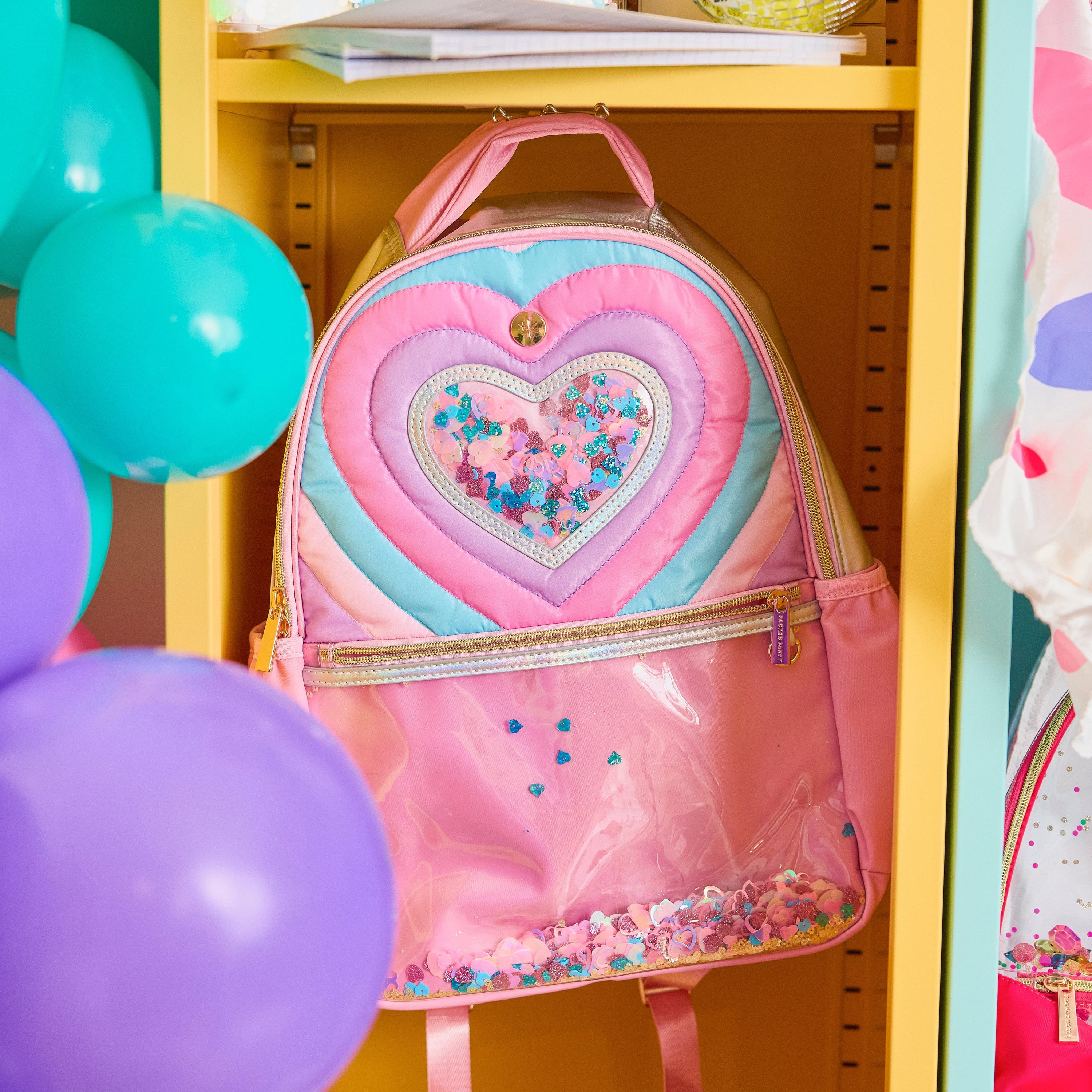 Quilted Confetti Heart Backpack