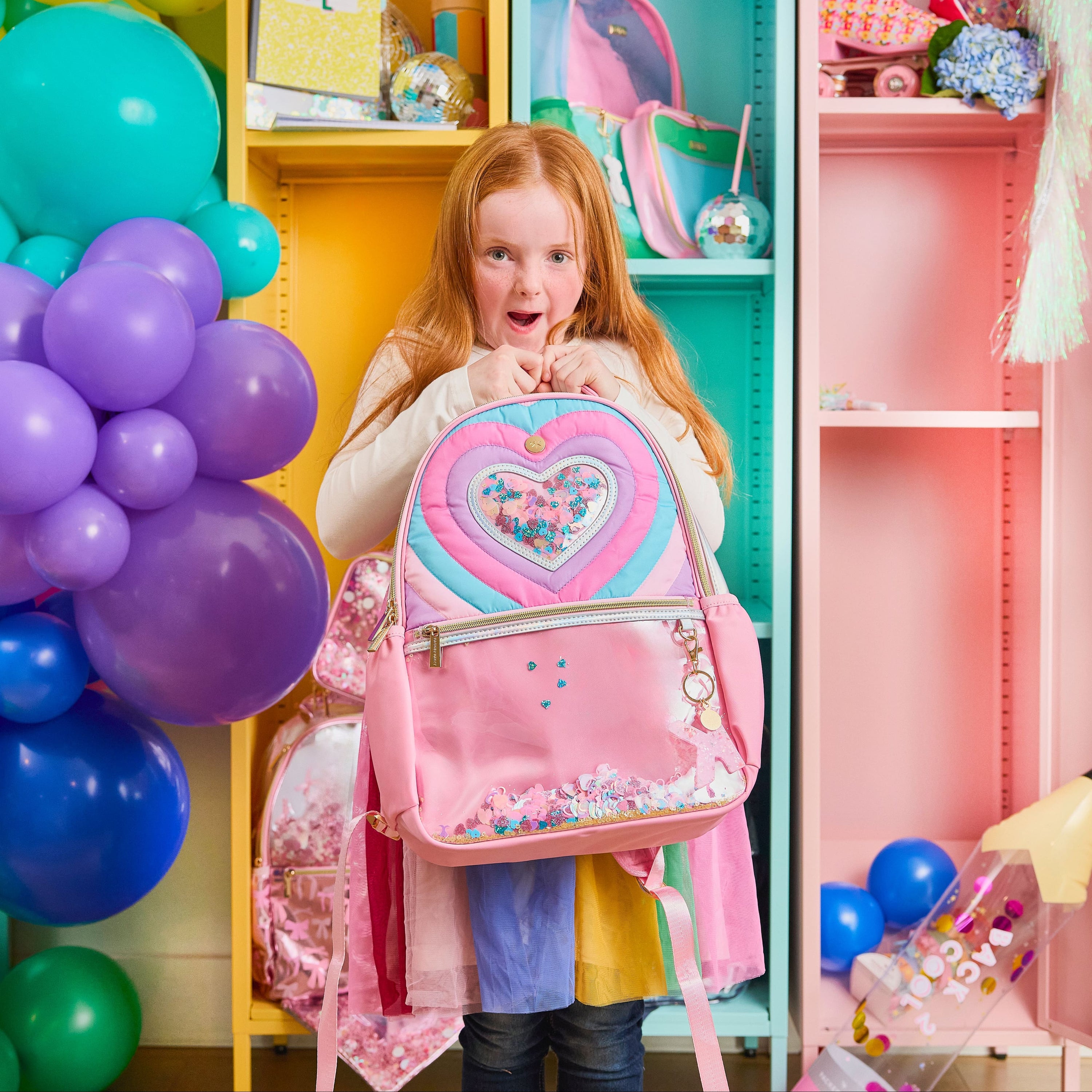 Quilted Confetti Heart Backpack