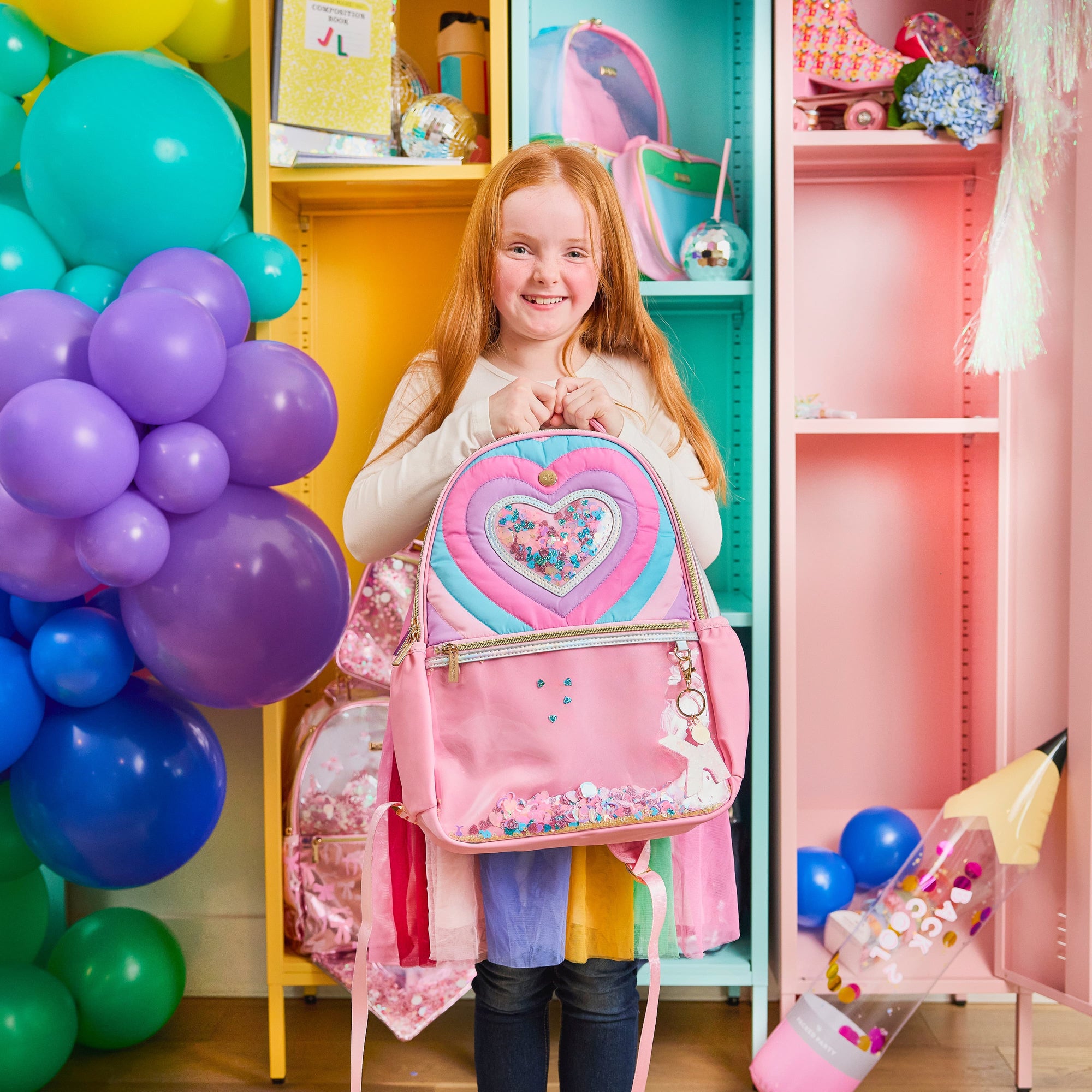 Quilted Confetti Heart Backpack