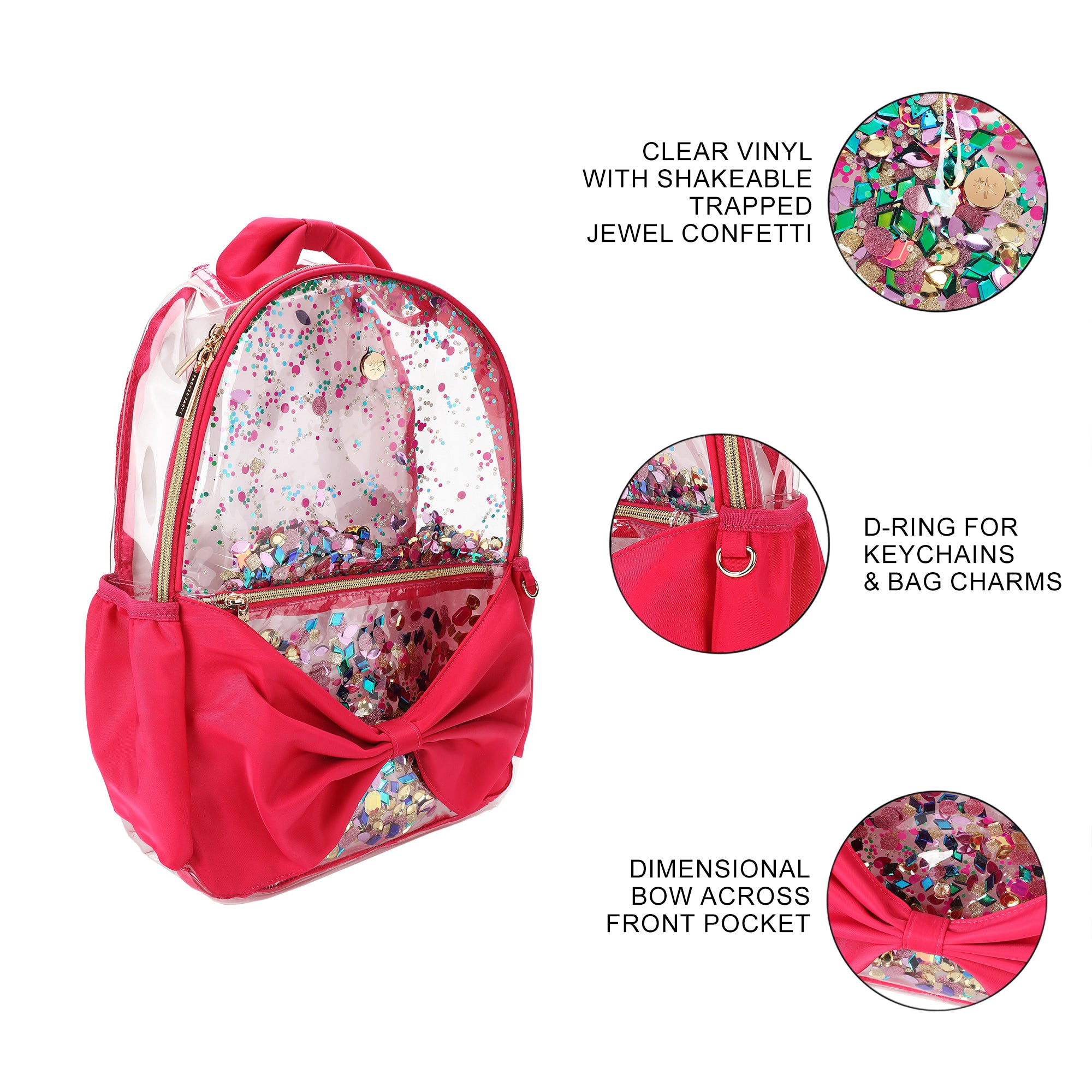 Bow & Jewel Confetti Clear Backpack