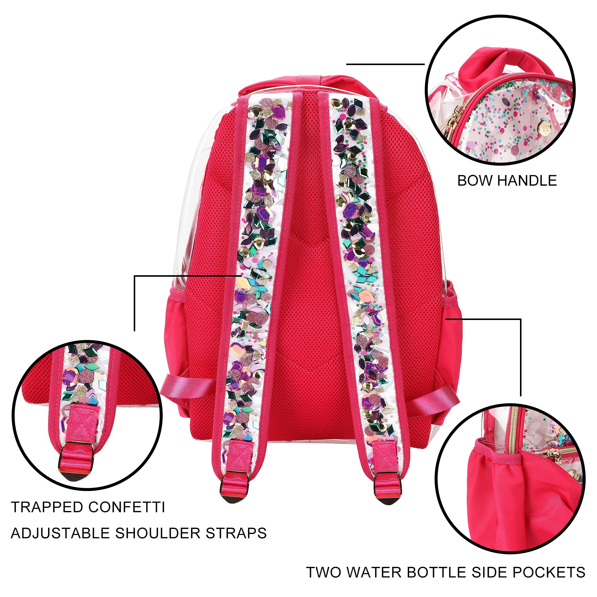 Bow & Jewel Confetti Clear Backpack
