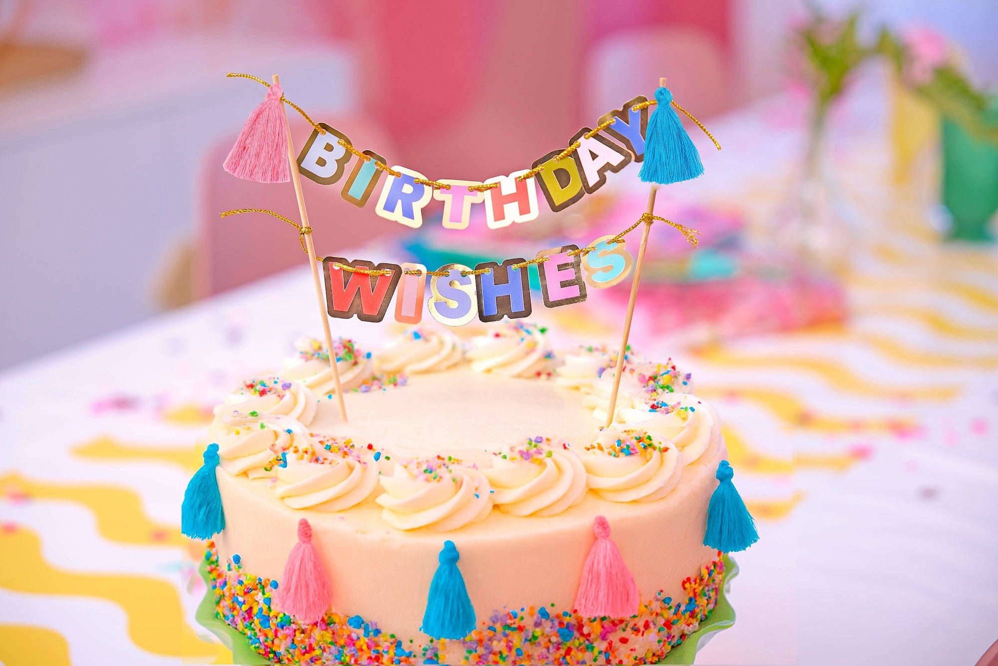 Birthday Wishes Tassel Cake Topper