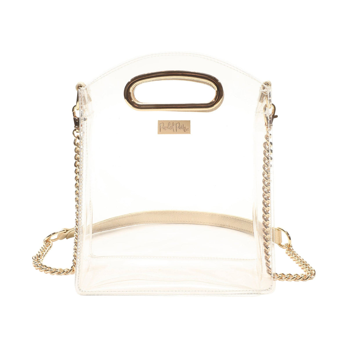 Bachelorette/Bride Bundle! Clear Crossbody Bag with Accessories COOPER CROSSBODY GOLD CLEAR PURSE – Packed Party main image 2