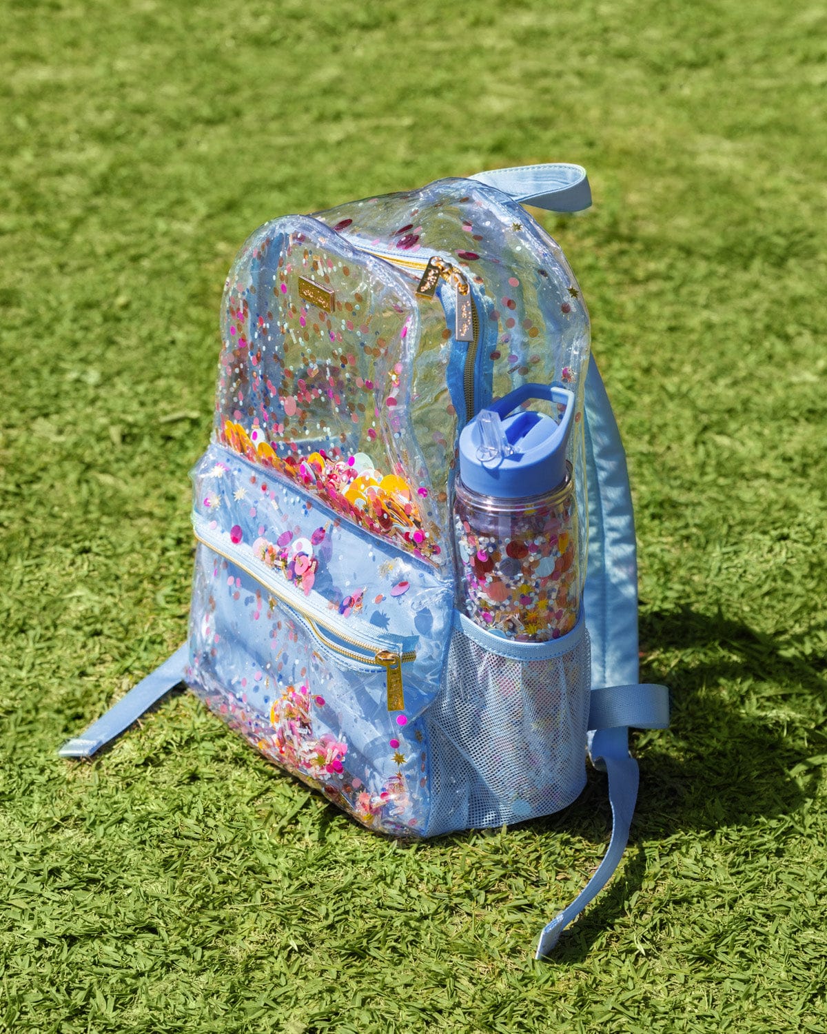 Multicolor Confetti Clear Backpack