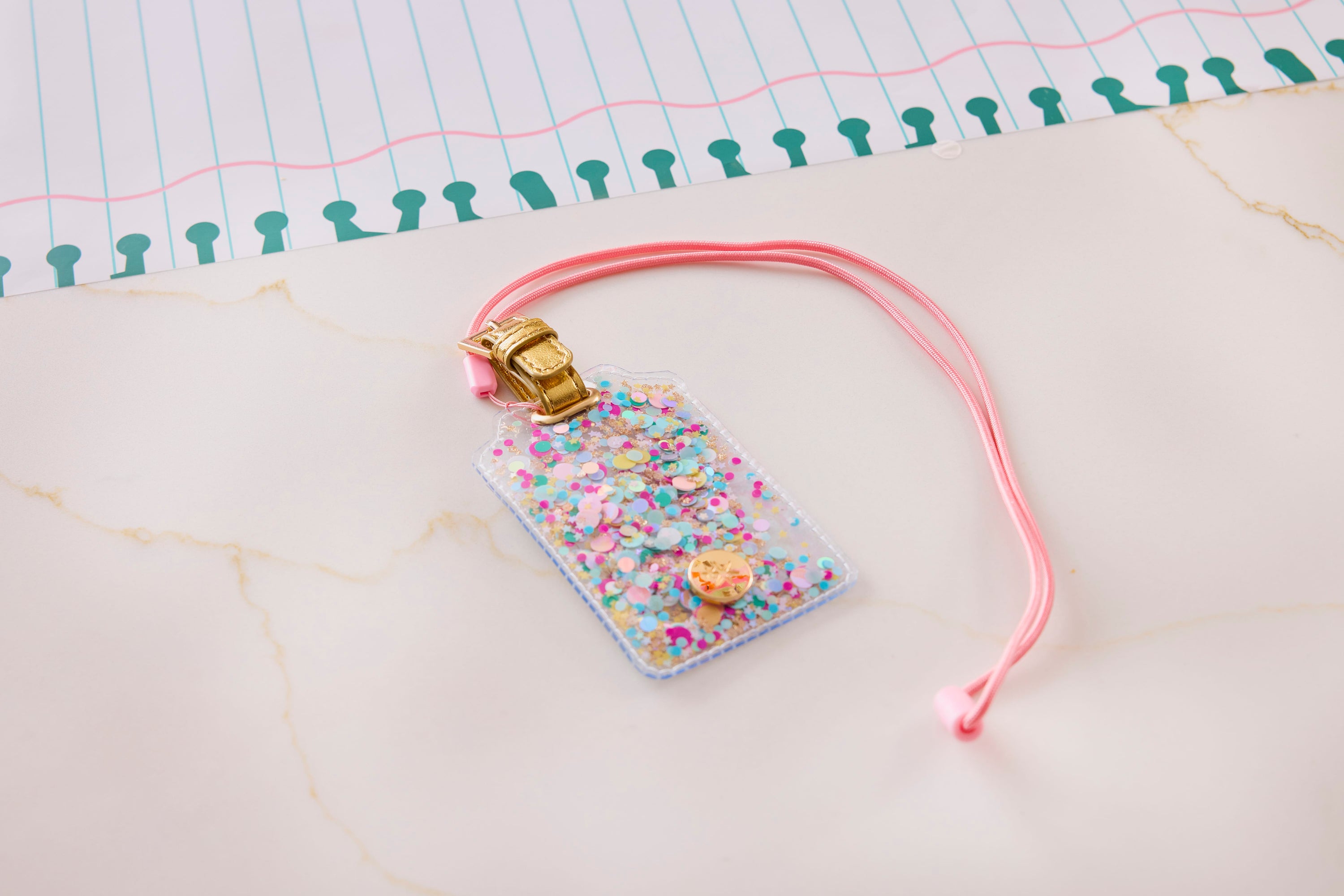 Confetti Filled Lanyard & Luggage Tag