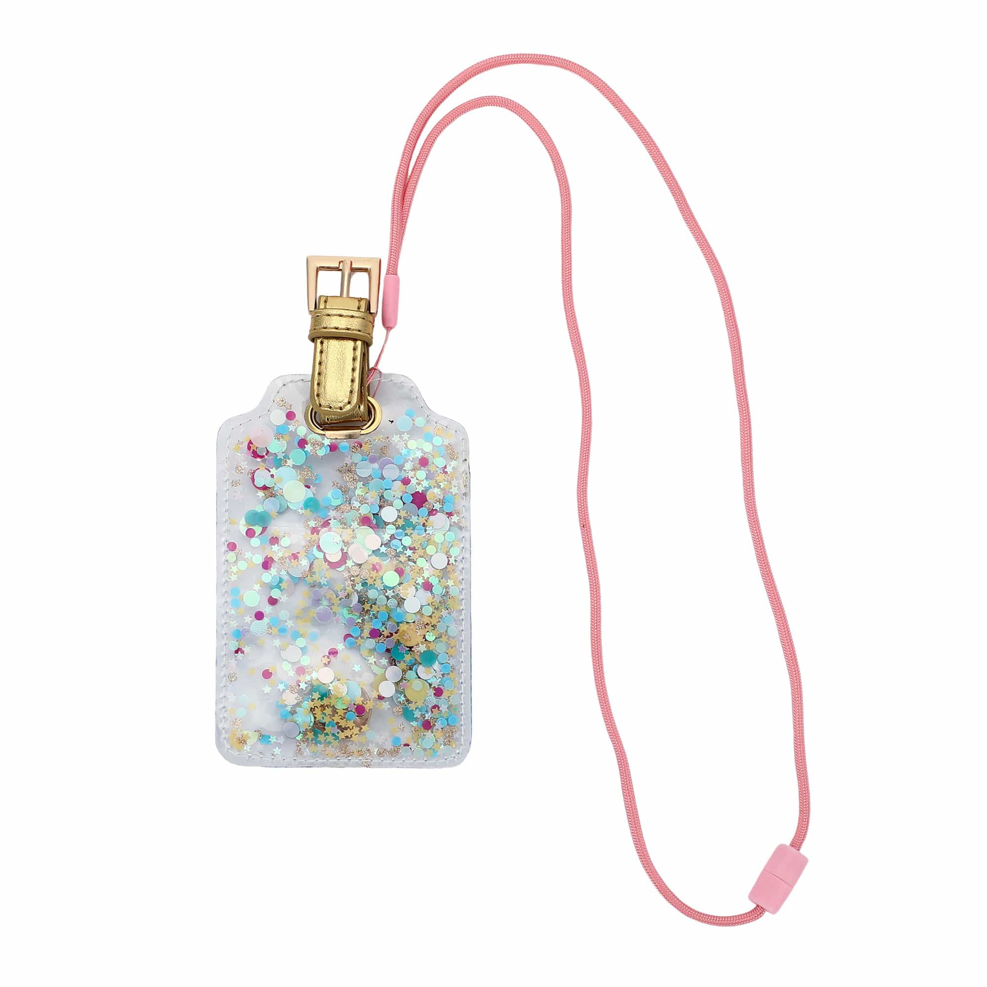 Confetti Filled Lanyard & Luggage Tag