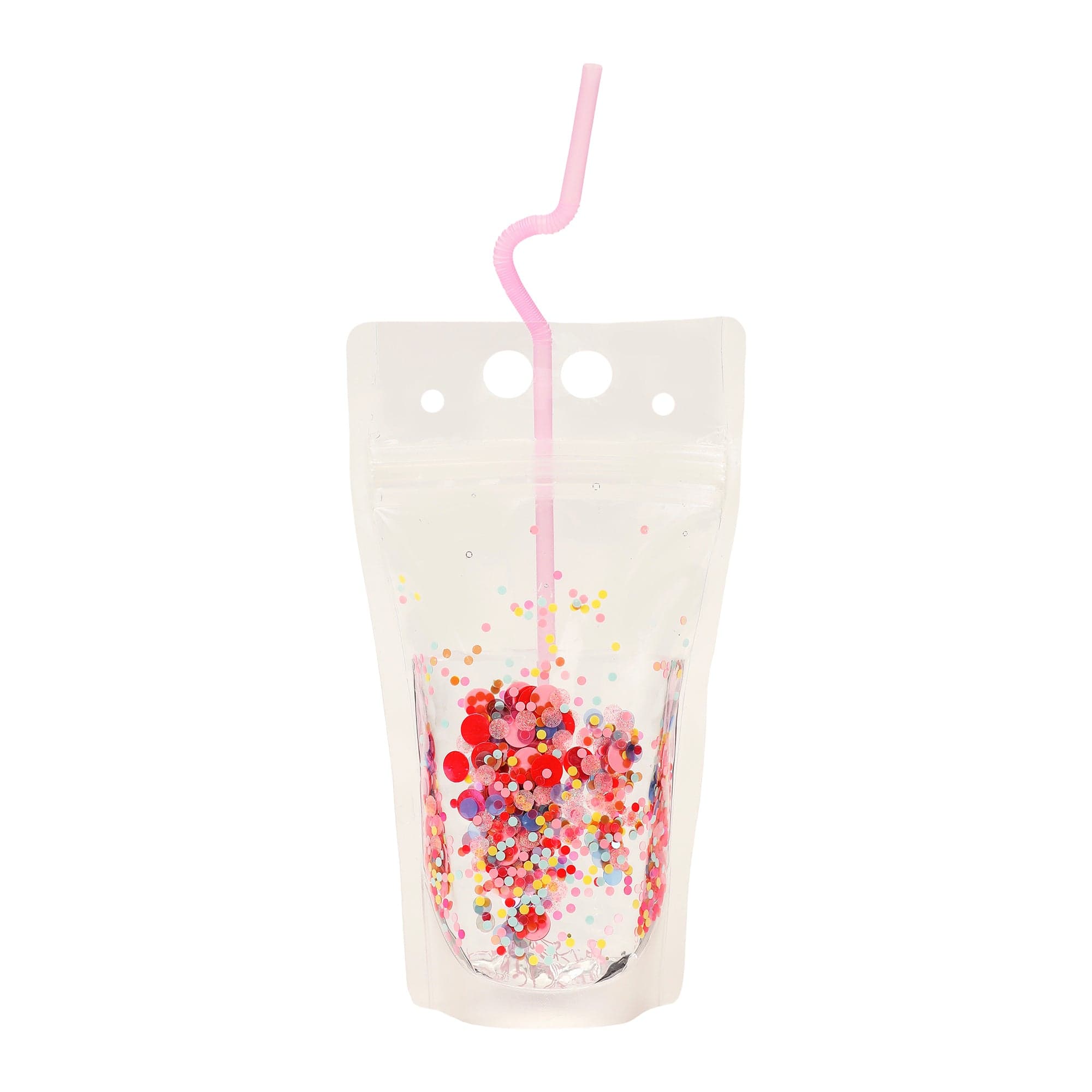 Multicolor Confetti Drink Pouches (Reusable set of 8 or 16)