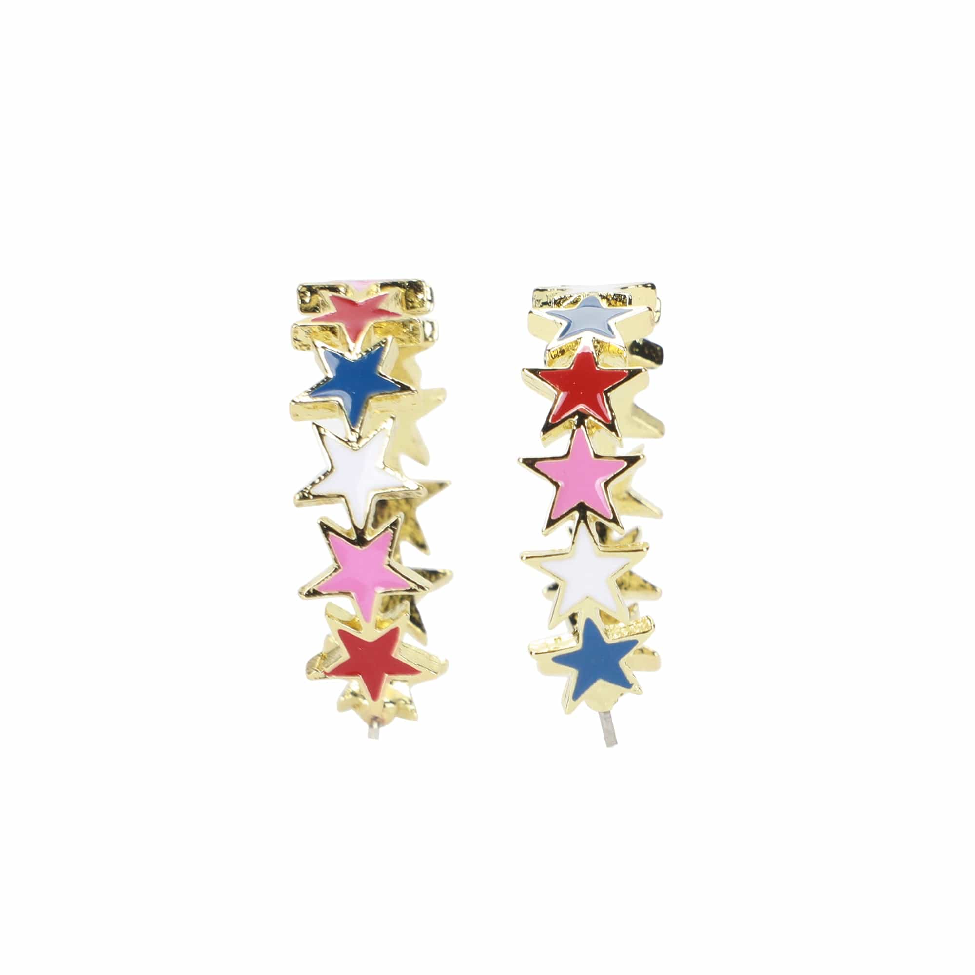 Patriotic Star Hoop Earrings
