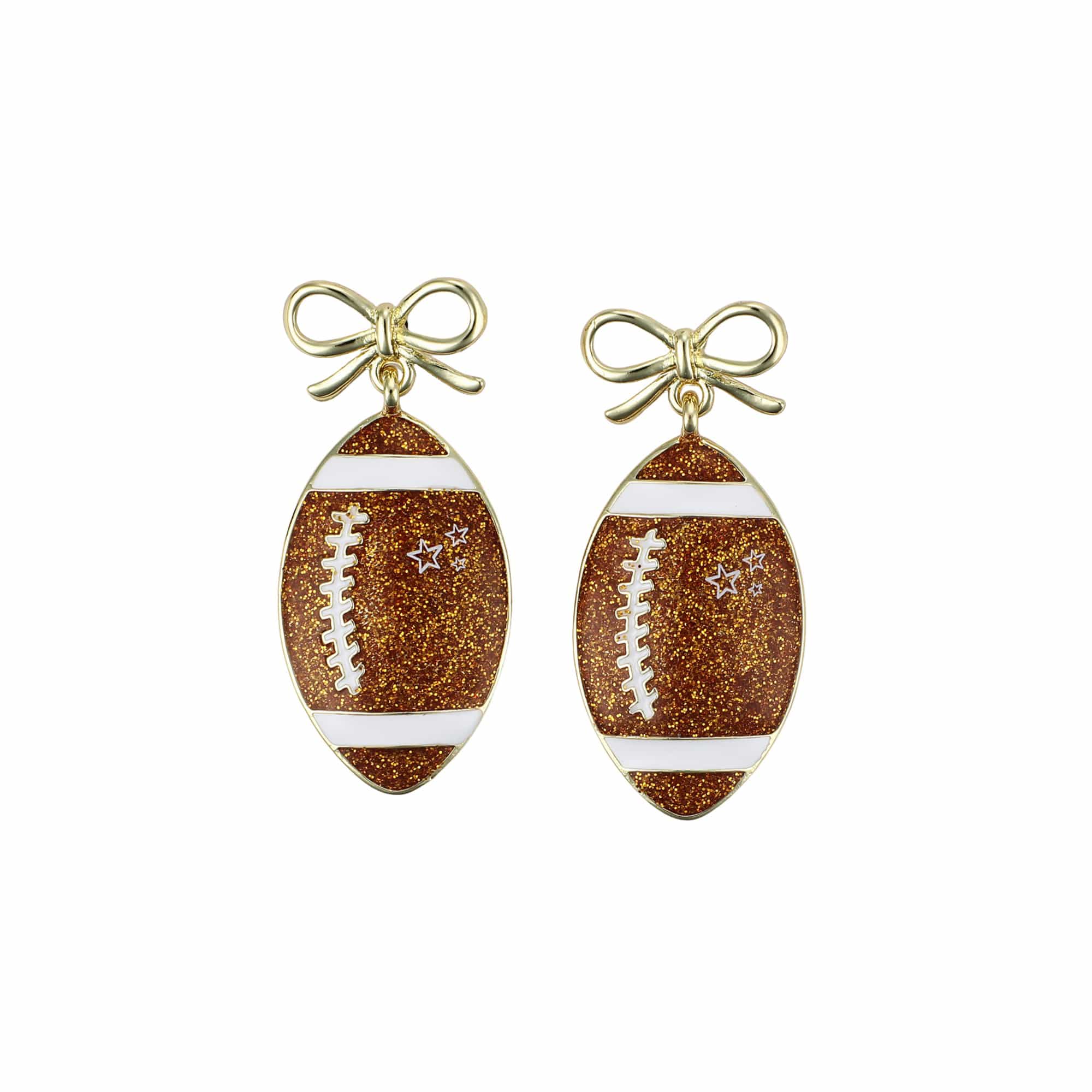 Glitter Football Earrings