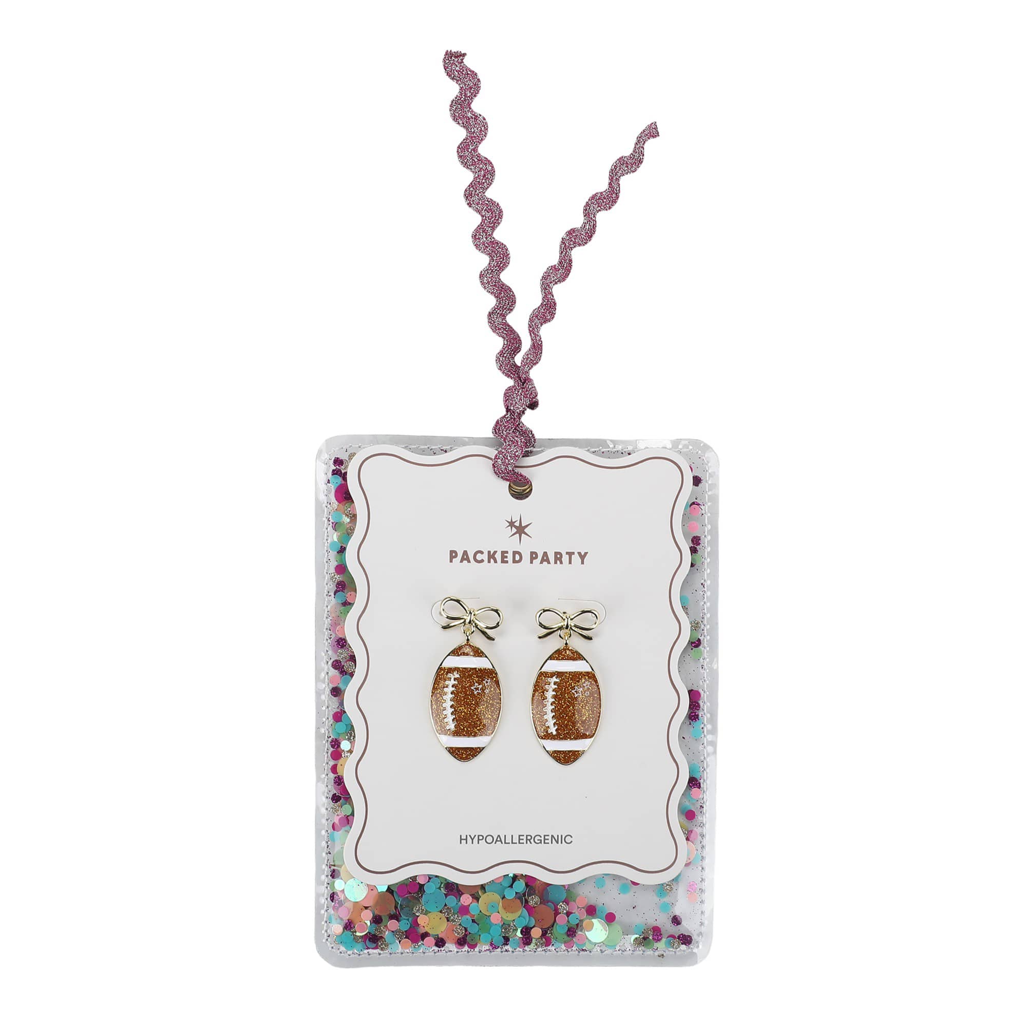 Glitter Football Earrings