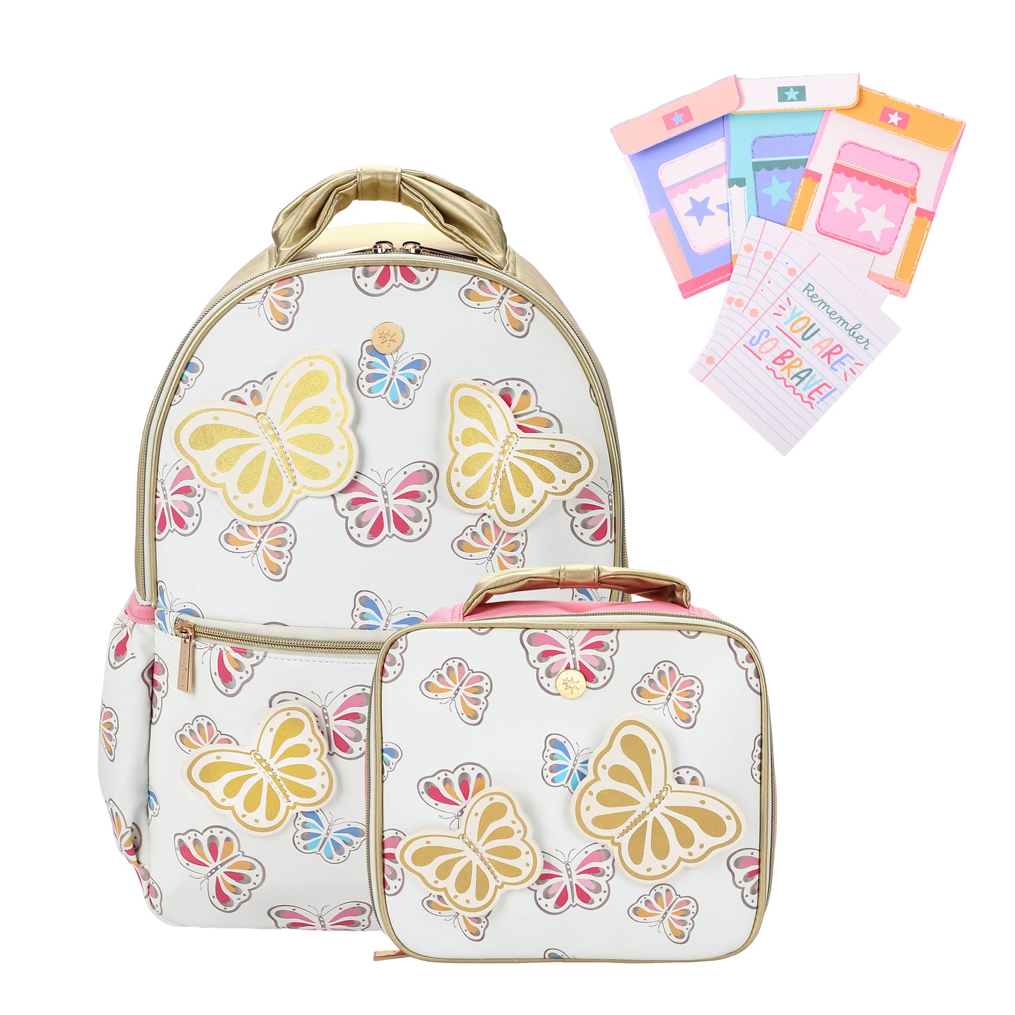 Gold Butterfly Backpack & Lunchbox Bundle