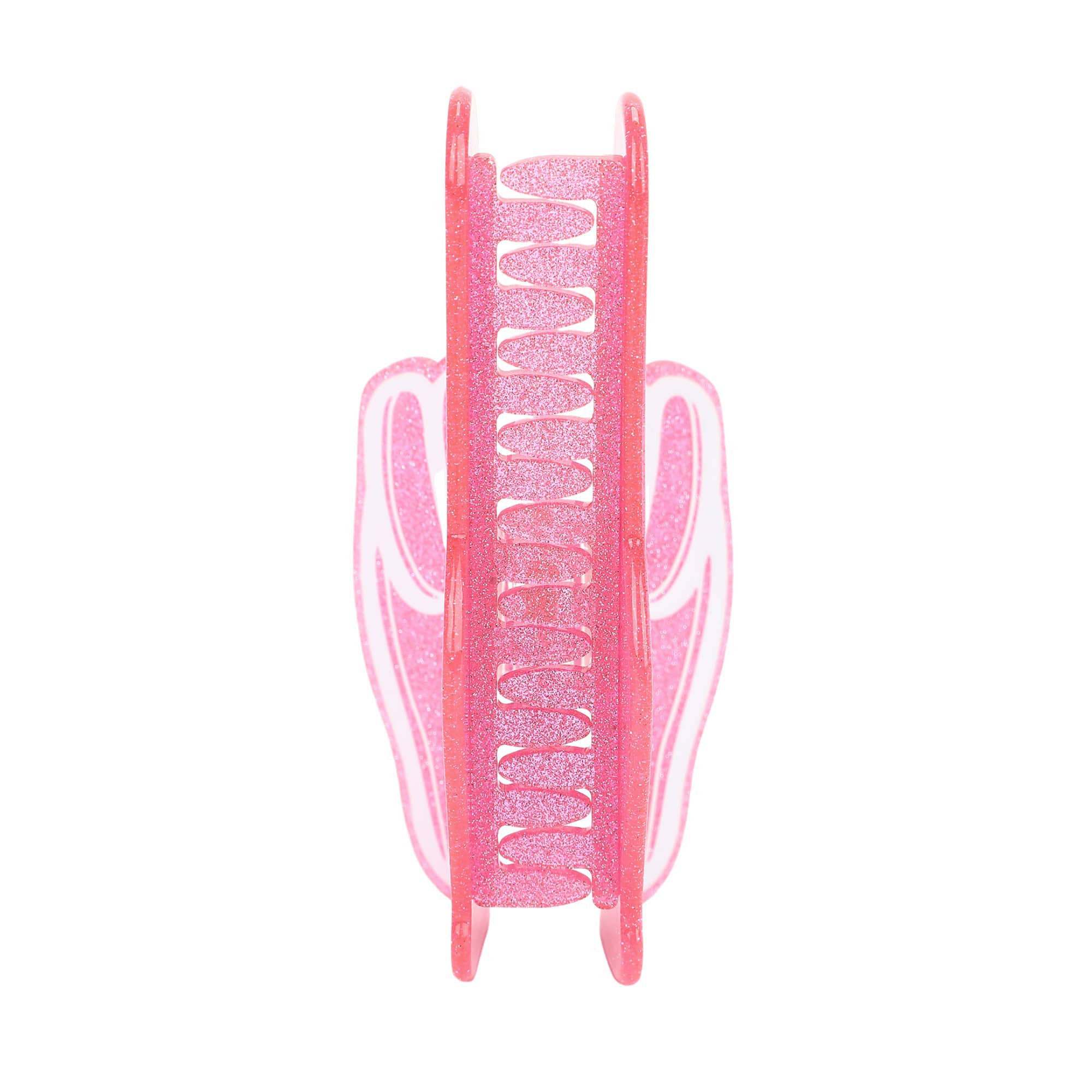 Pink Foam Finger Glitter Hair Claw Clip