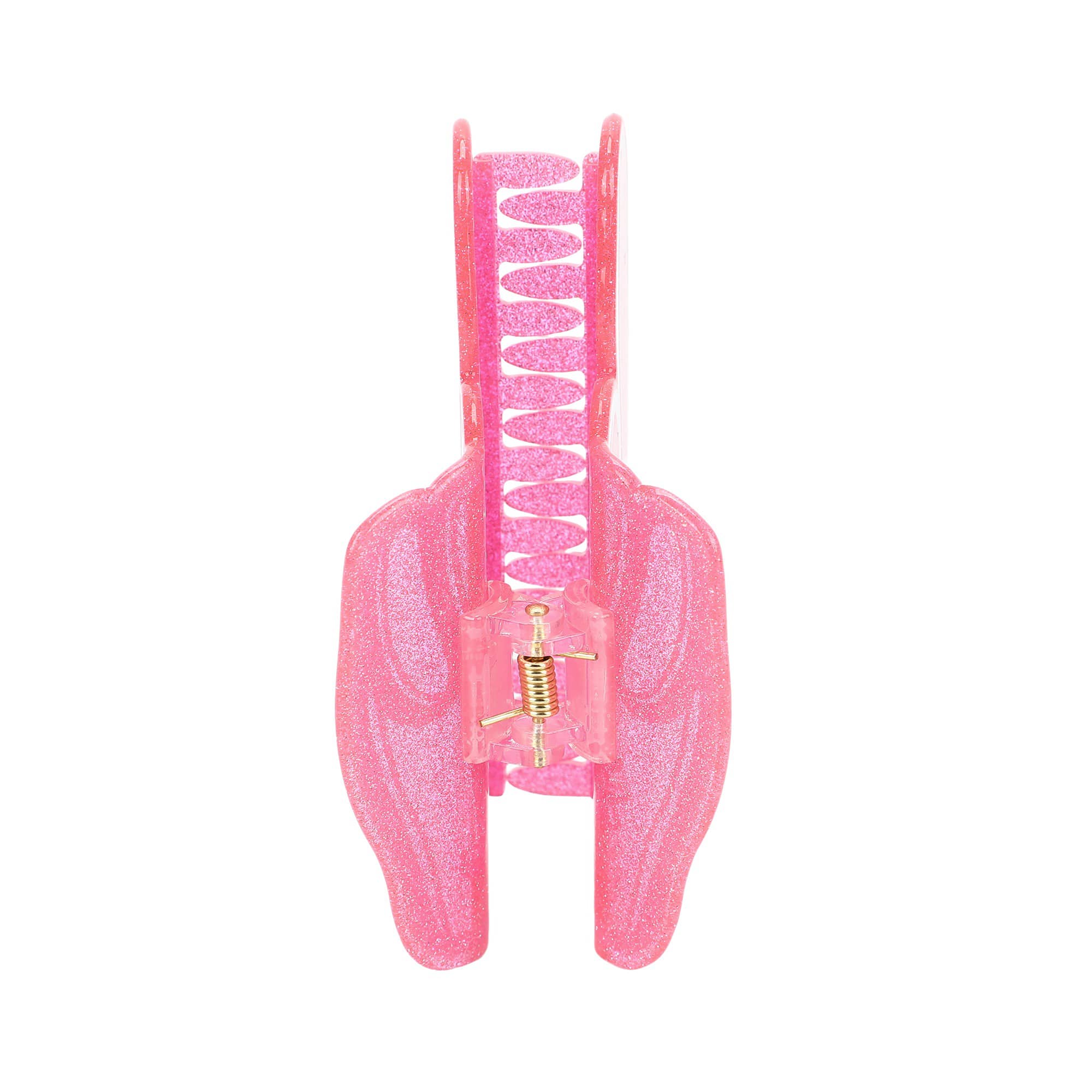 Pink Foam Finger Glitter Hair Claw Clip