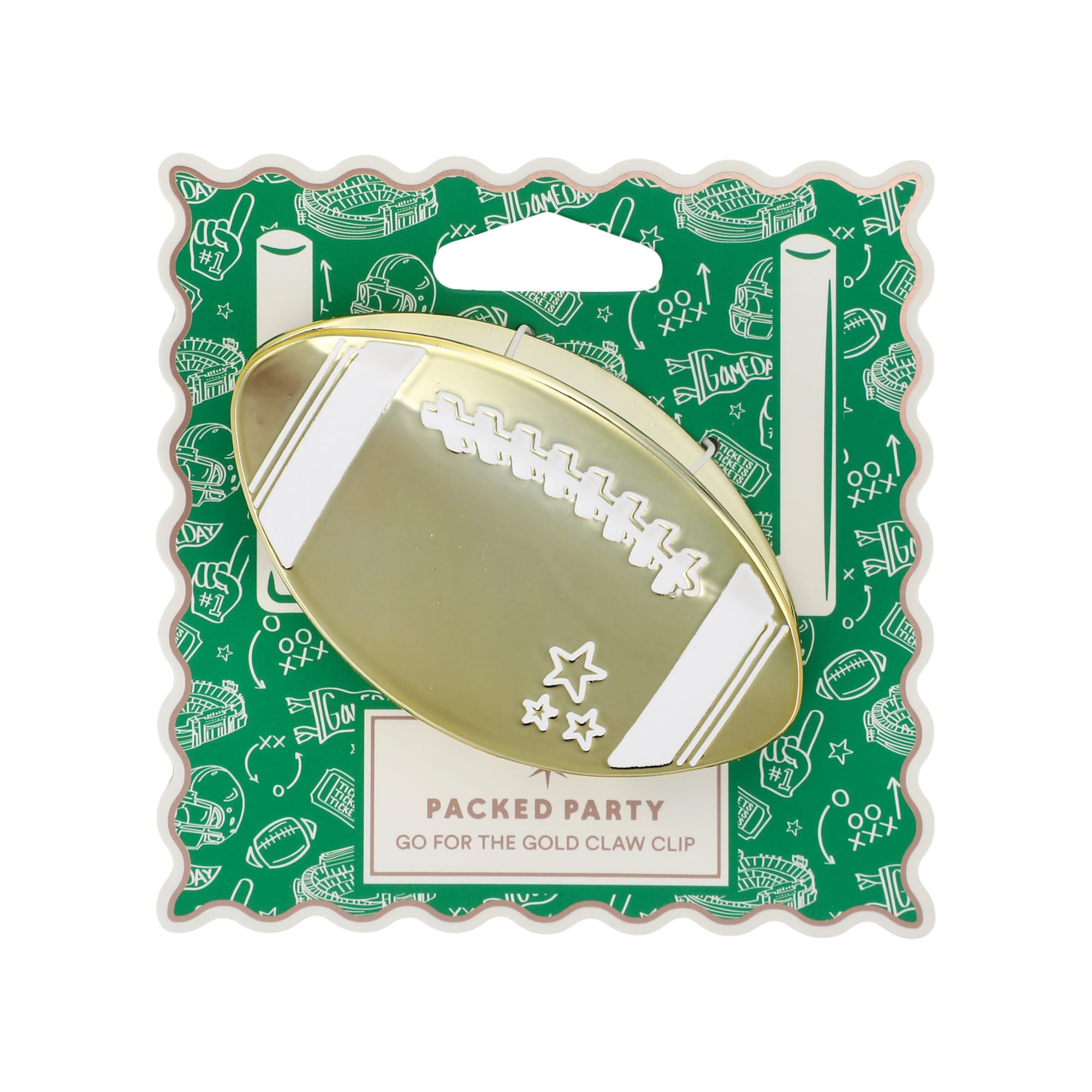 "Go for the Gold" Football Hair Claw Clip