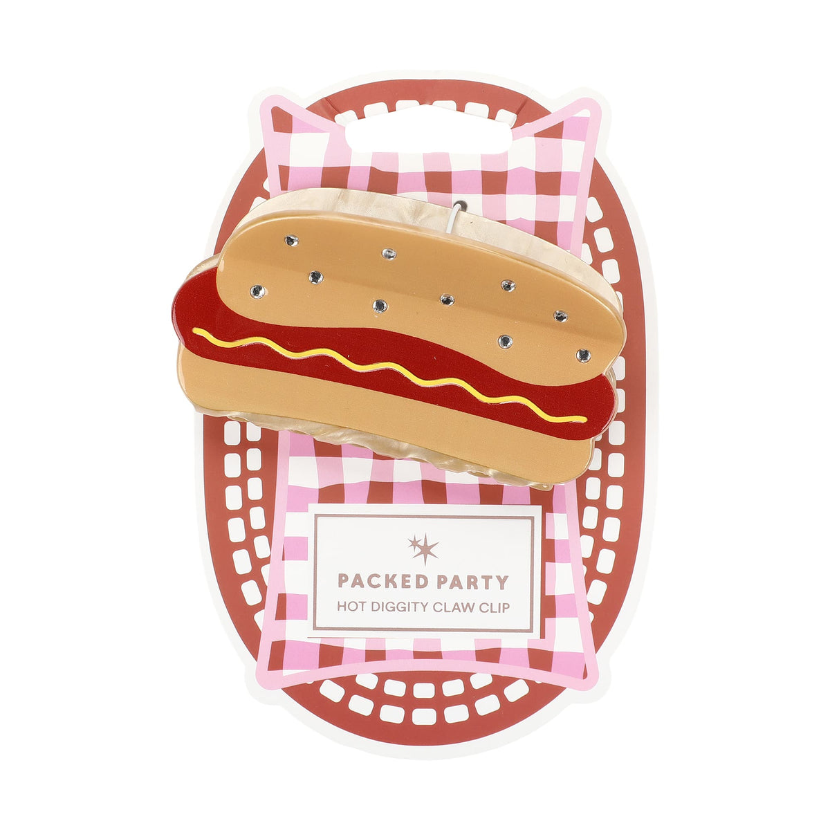 Hotdog Hair Claw Clip – Packed Party display picture 1