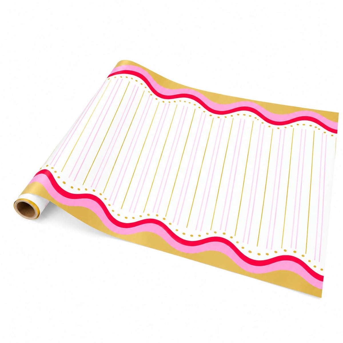 Pretty N' Pink & Red Paper Table Runner (25ft, cut to fit)