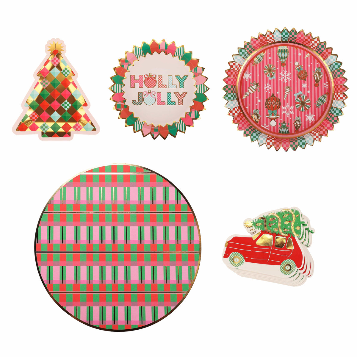 Holly Jolly Holiday Tableware Party Kit