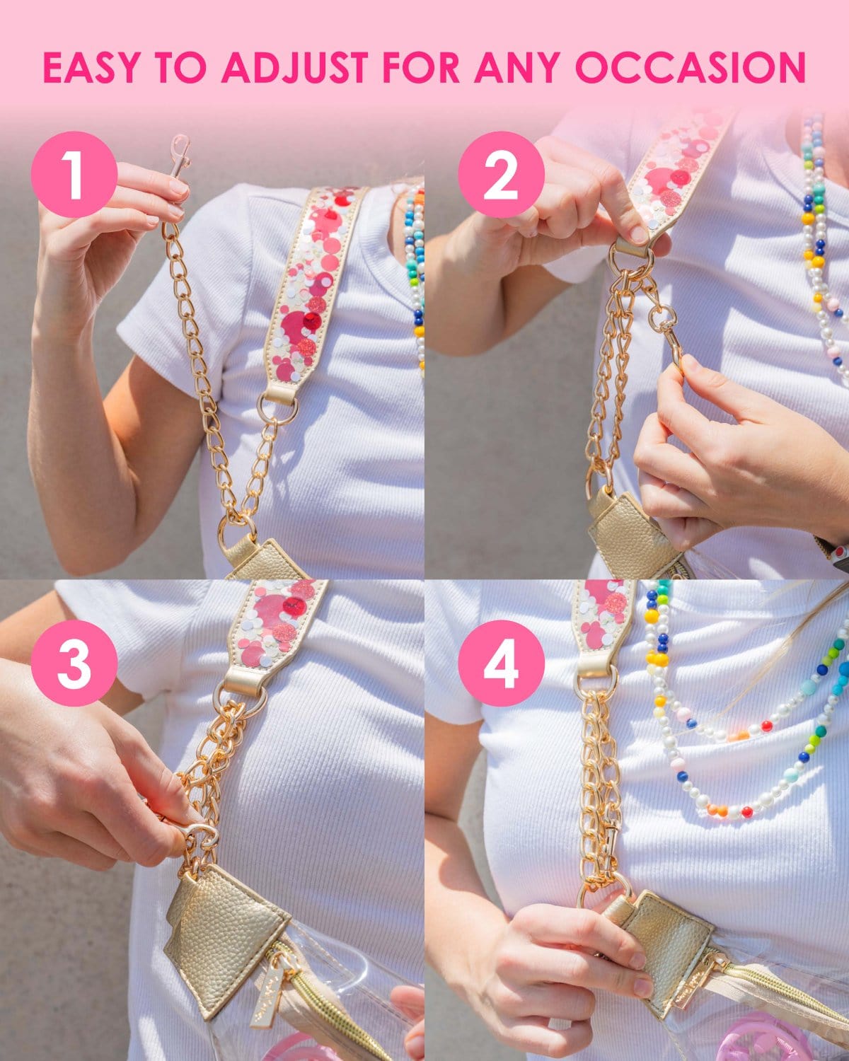 Adjustable Confetti Handbag Straps